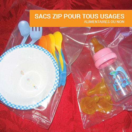 Sacs zip pour tous usages alimentaires ou non