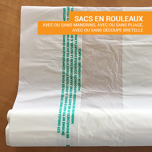 Sacs en rouleaux avec ou sans mandrins, avec ou sans pliage, avec ou sans découpe bretelle